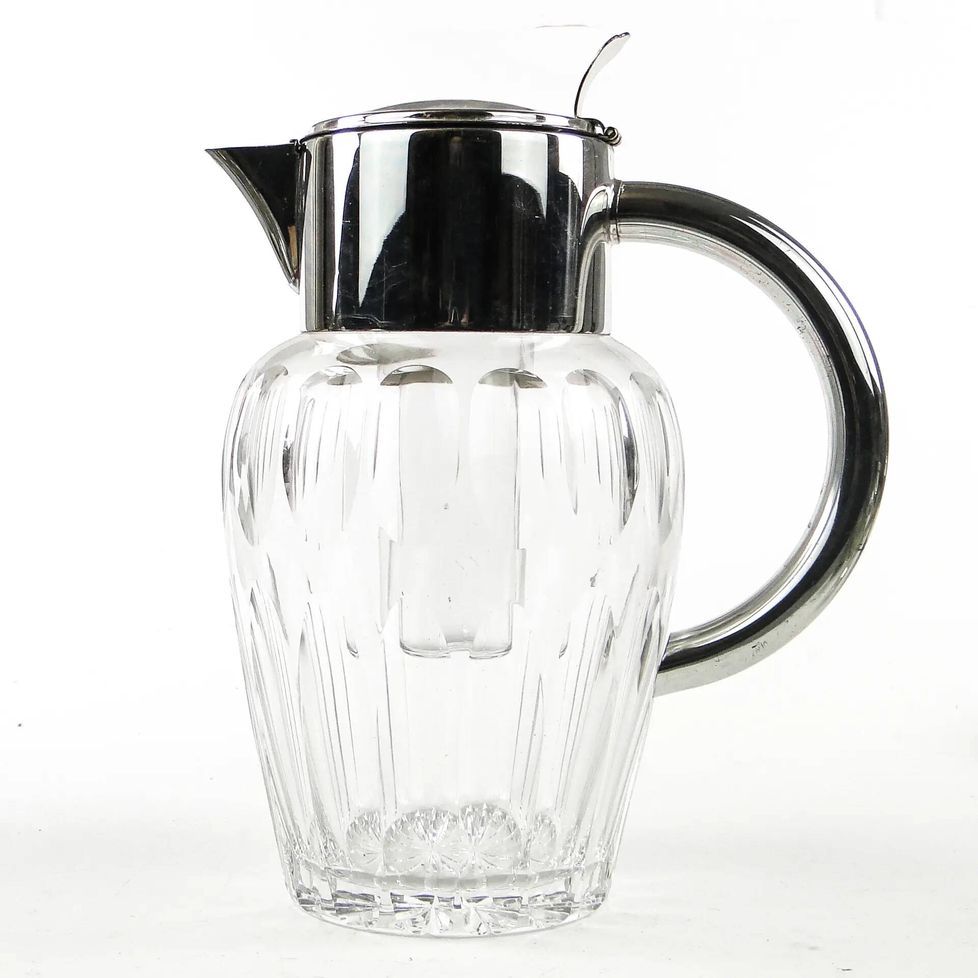 Art Deco wine jug, transparent glass, Germany, 1920s