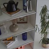 Lot of 3 designer furniture: usm haller white: 1 column with 2 modules.