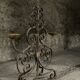 Pair of French wrought iron candelabra from the 19th century.