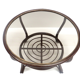 Table basse en bamboo et rotin avec plateau en verre 60s