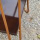 Vintage double wooden side table with copper base from the 50s