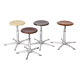 Set of 4 Vintage Industrial Stools 1970s, Chrome Adjustable Stools