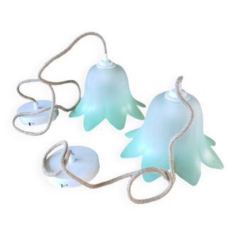Pair of vintage tulip pendant lights