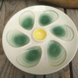 Set of 4 plates with oysters yellow and green salins décor
