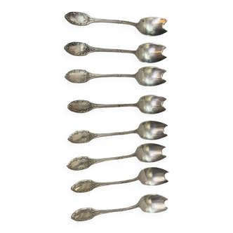 6 sorbet spoons, Cailard Bayard silver, 19th century
