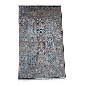 Handmade Indian Kashmiri silk rug 196x122cm