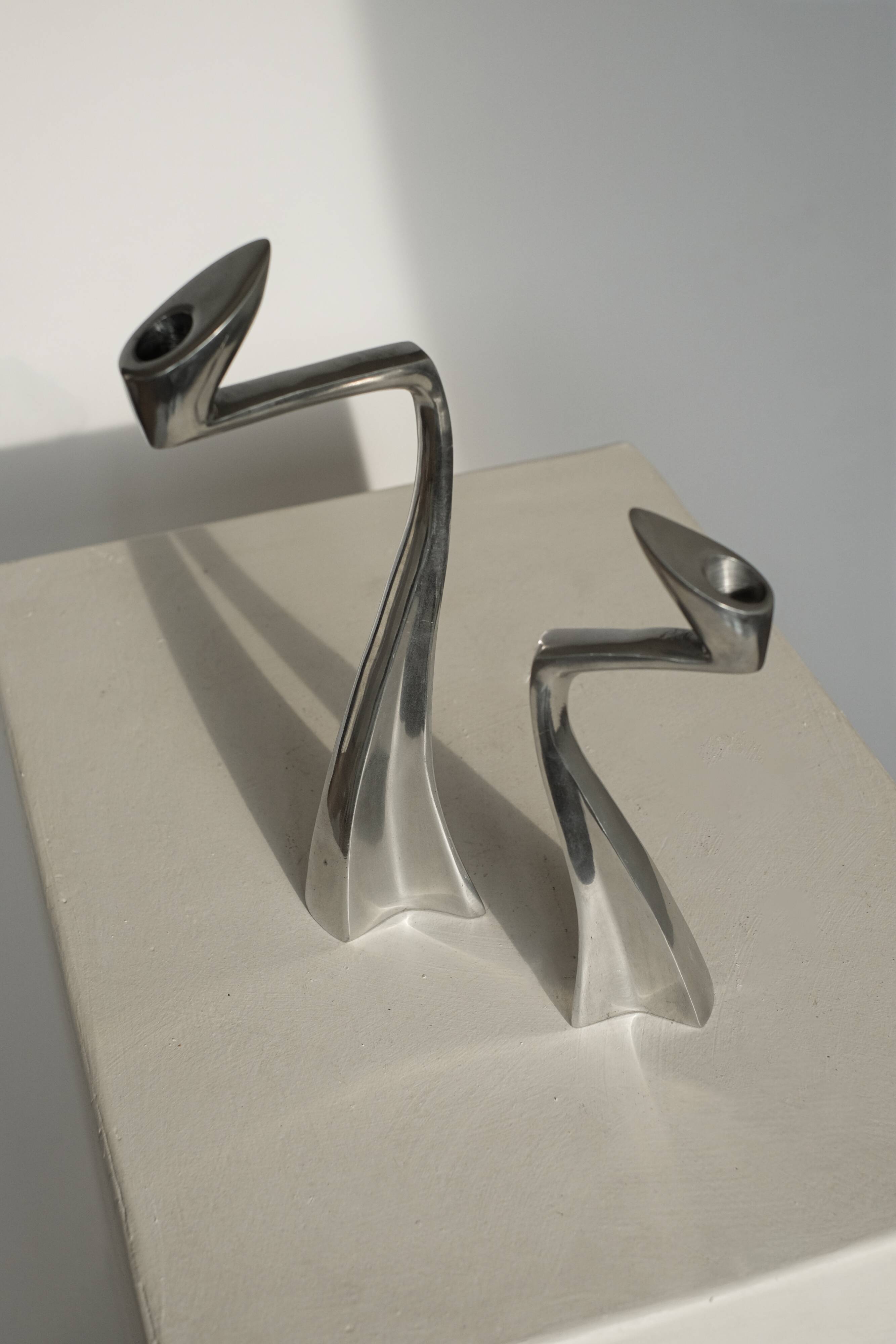 Pair of candleholders by Matthew Hilton 80s