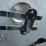 Coat rack in chromed steel 3 hooks 70s