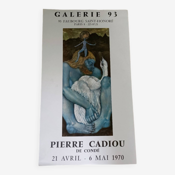 Affiche originale exposition Pierre Cadiou de Condé, 1970