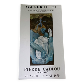 Affiche originale exposition Pierre Cadiou de Condé, 1970