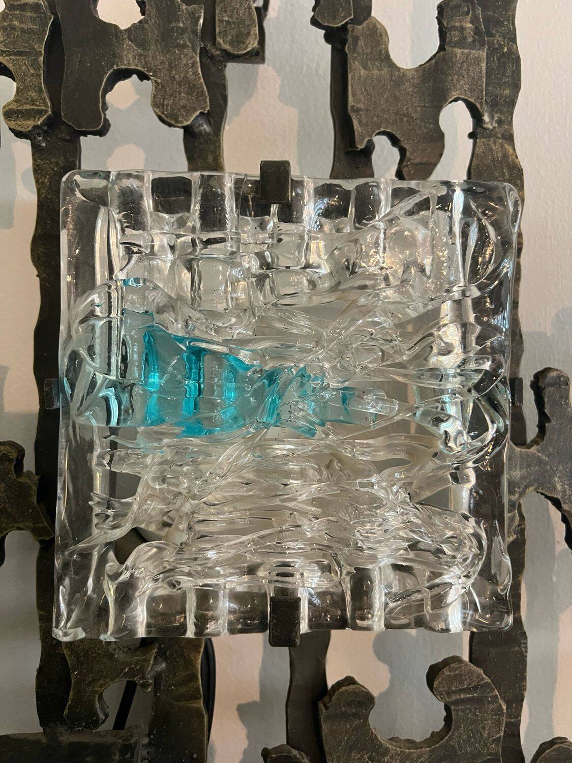 Brutalist Wall-Mounted Lamp & Coat Rack Sculpture by Angelo Brotto