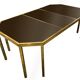 Coffee table in solid brass and black opaline. 1970