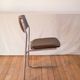 Office chair in brown skai and chrome tubular legs design 1970
