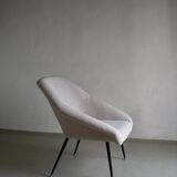 Gray boucle shell armchair | Germany | 1960s
