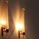 Pair of 24-carat gold flaked glass leaf appliques