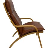 Vintage Danish armchair cognac leather by Stouby