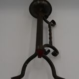 Brutalist wrought iron candle holder
