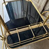 Vintage black and gold rolling trolley