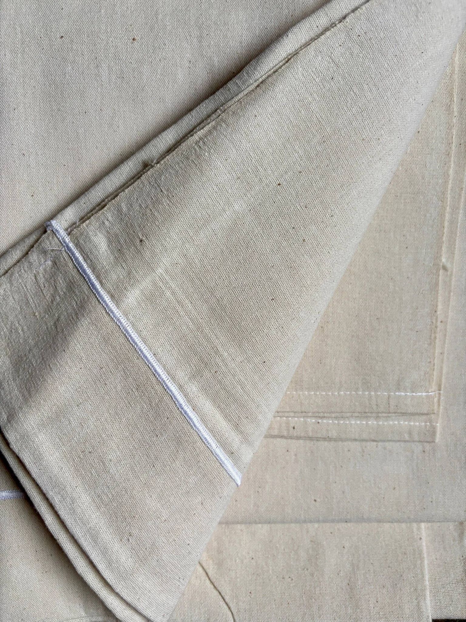 Beige linen sheet with hemstitching #11 ☐ 220 x 310 cm