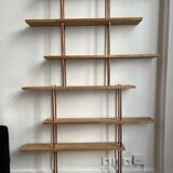 Oak and copper bookcase