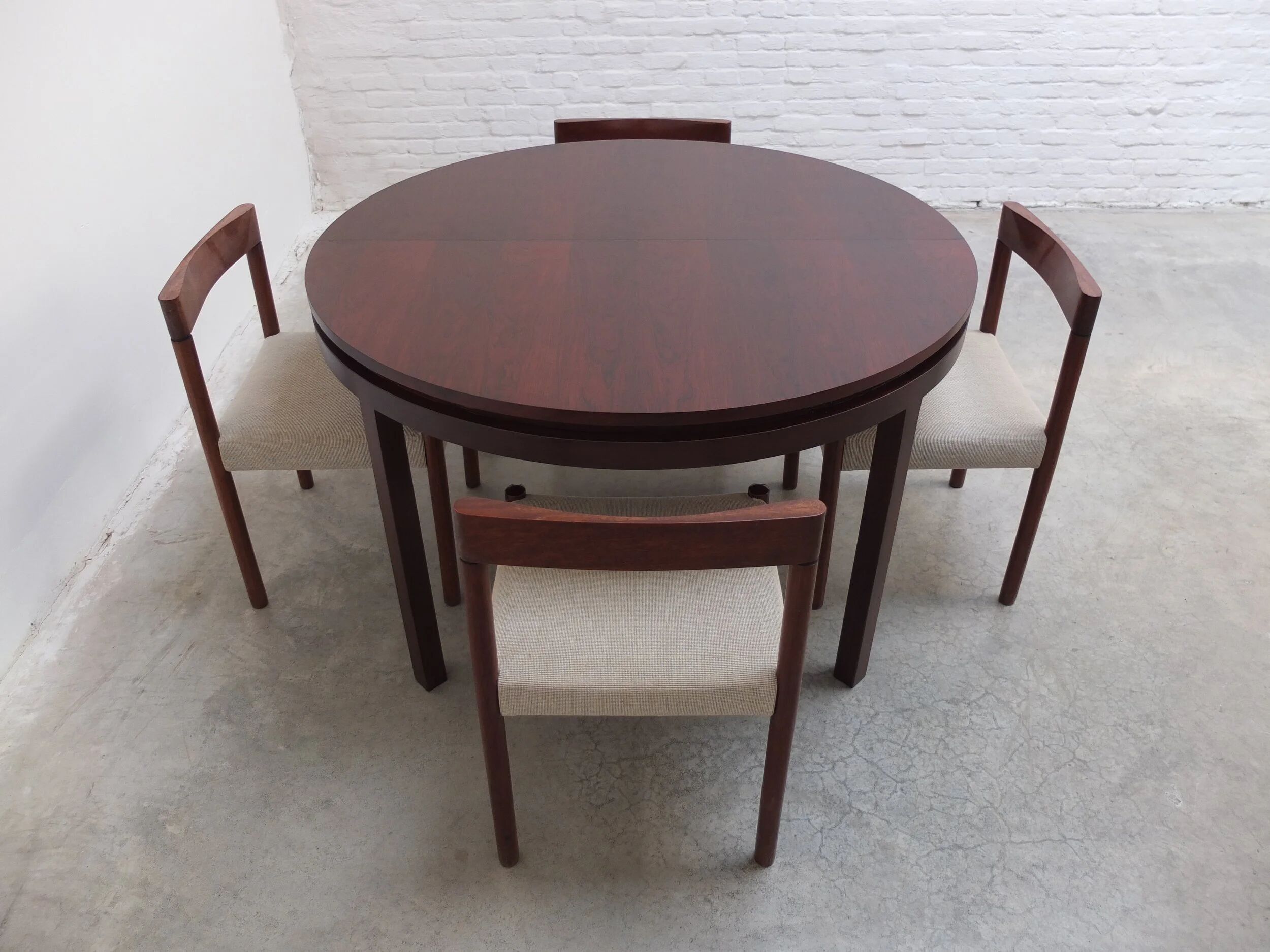 Round to oval extendable dining set by Alfred Hendrickx for Belform, 1960s