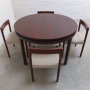 Extendable round to oval dining set by Alfred Hendrickx for Belform, 1960s.