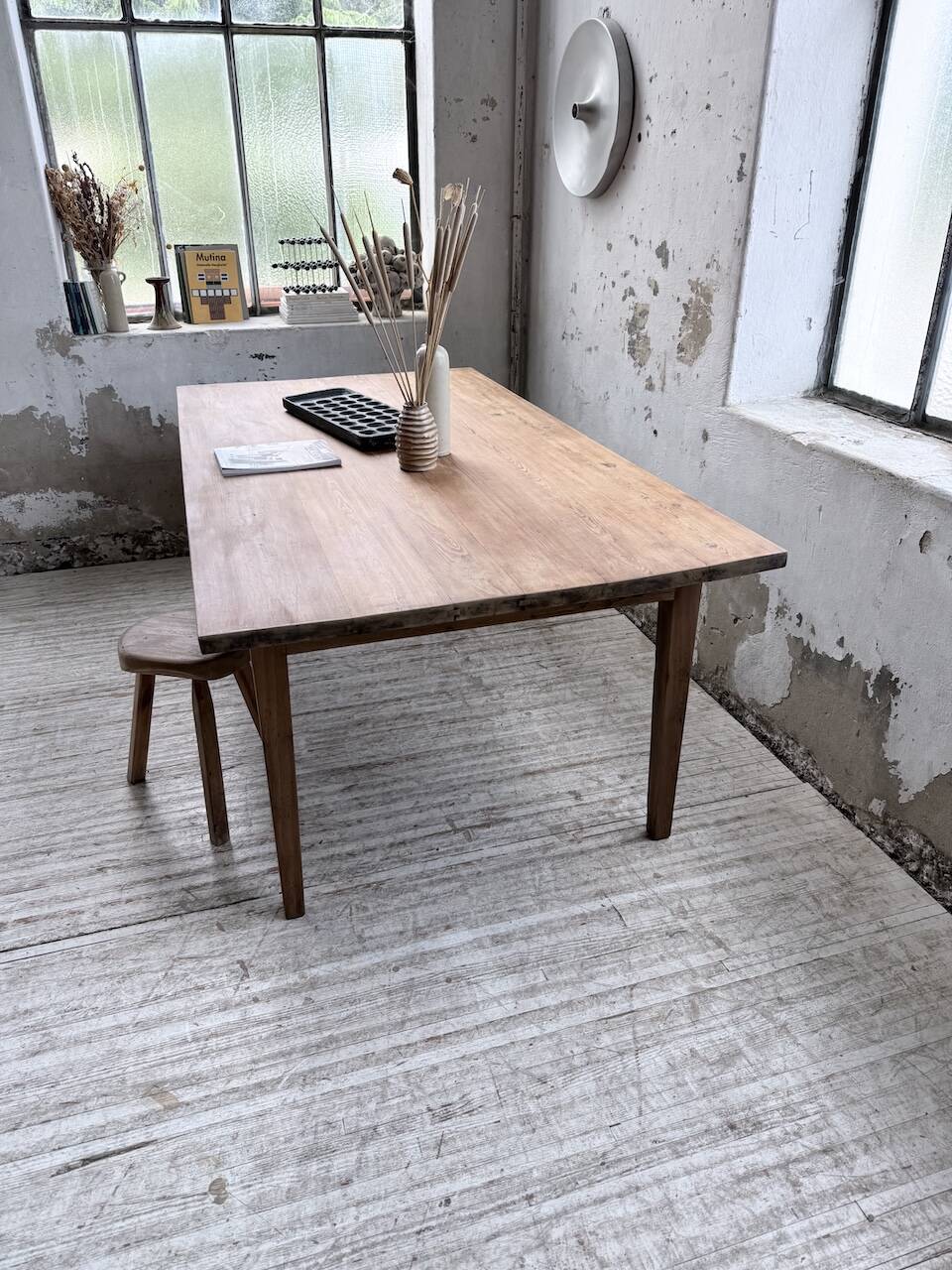 Farm table pitch pine 2 x 1 m from the 1950s