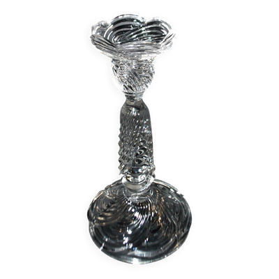 Bougeoir, flambeau en verre moulé de Portieux
