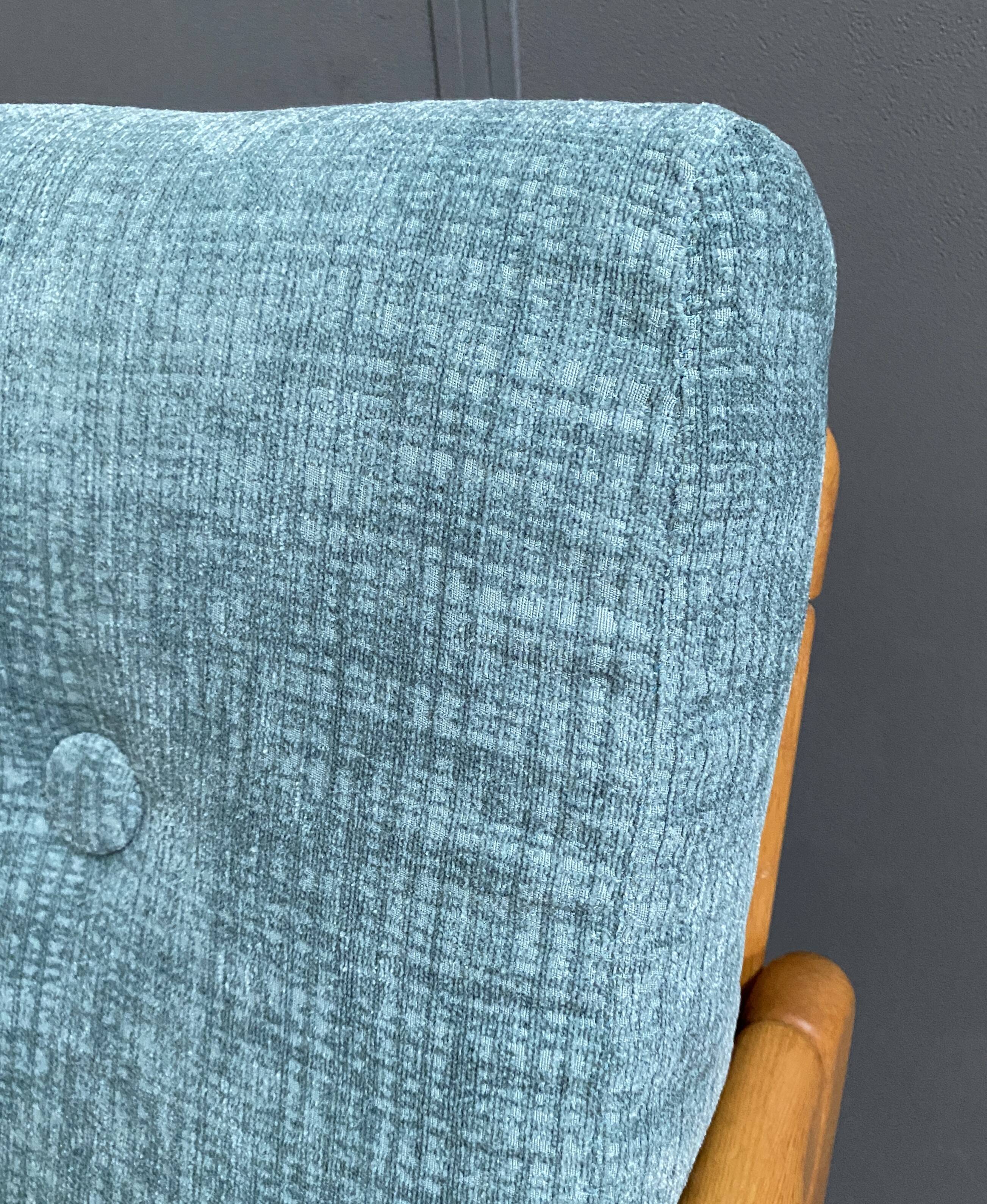 Walter Knoll blue fabric armchairs 1960s