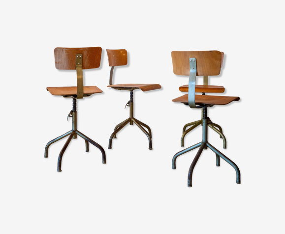 Set de 4 chaises d’atelier vintage