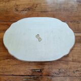 Wooden tray...mauve pansies