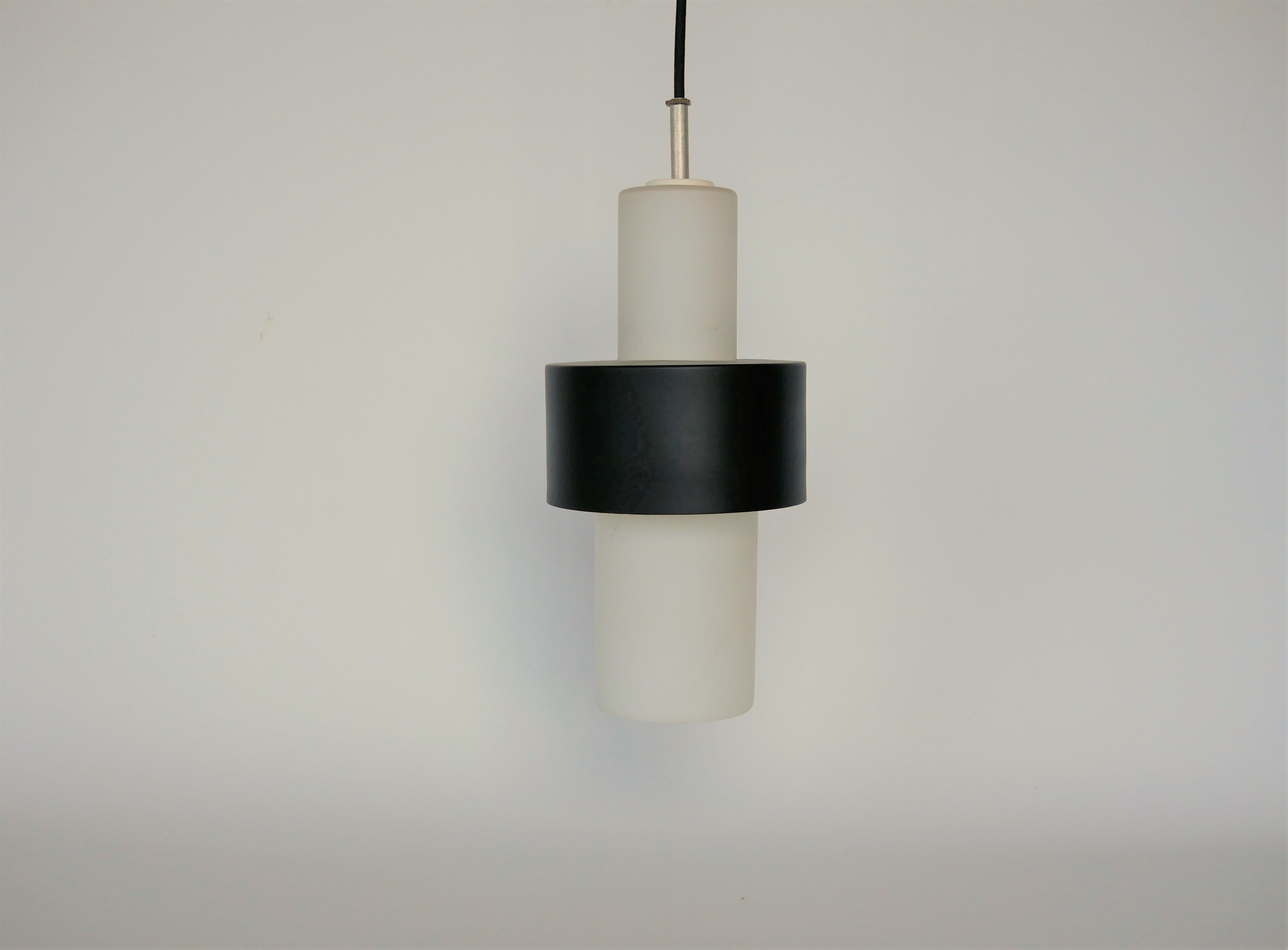 Scandinavian hanging opaline and black metal