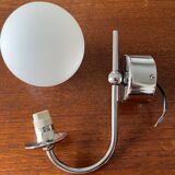 Chrome metal wall light and opaline ball
