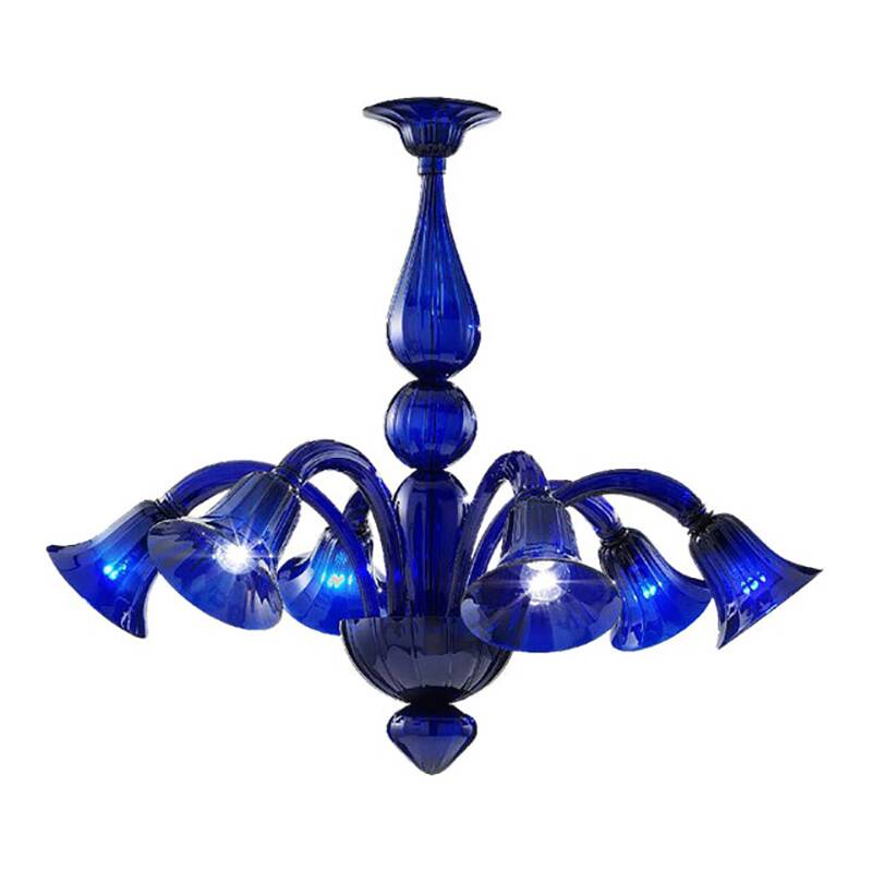Contemporary Pop Blue-Ocean Glass Chandelier
