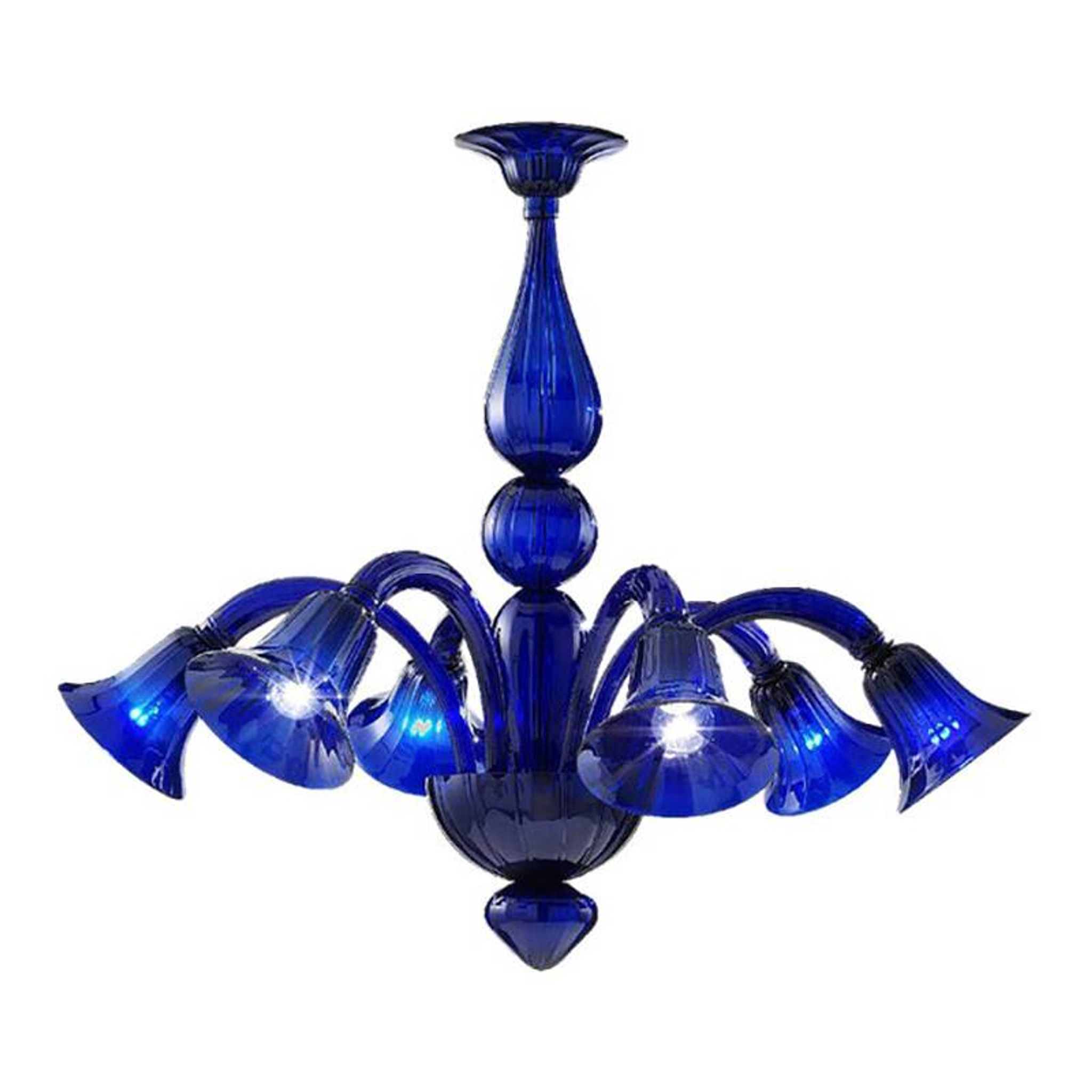 Contemporary Pop Blue-Ocean Glass Chandelier