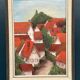 Original Swedish Oil on Canvas – “Village with Red Roofs” – Dated 1973