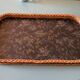 Large wood and wicker tray