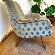 Fauteuil cocktail vintage bleu clair / fauteuil / fauteuil une place