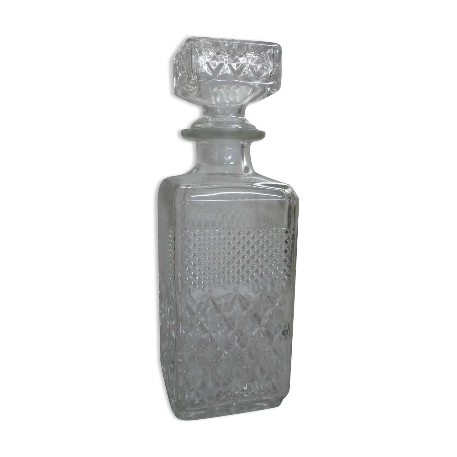 Moulded glass whisky decanter from the 60s