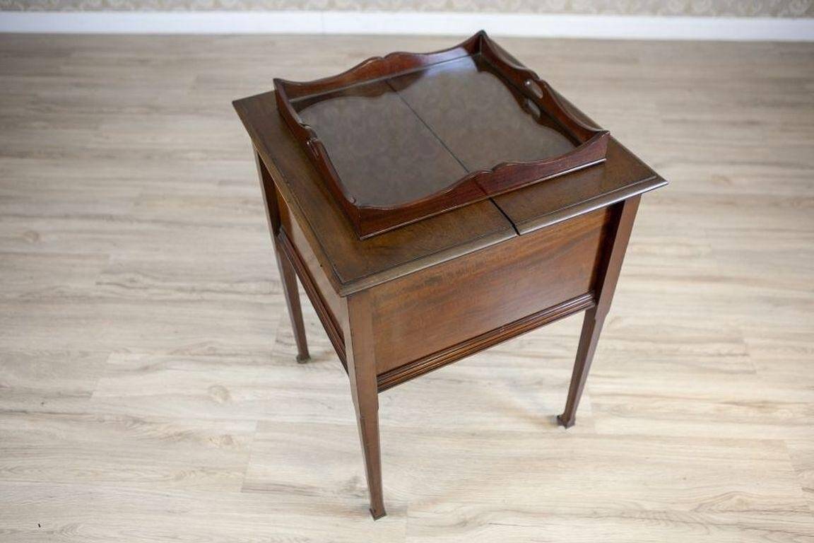 English Mahogany Side Table with Hidden Tray, 1880