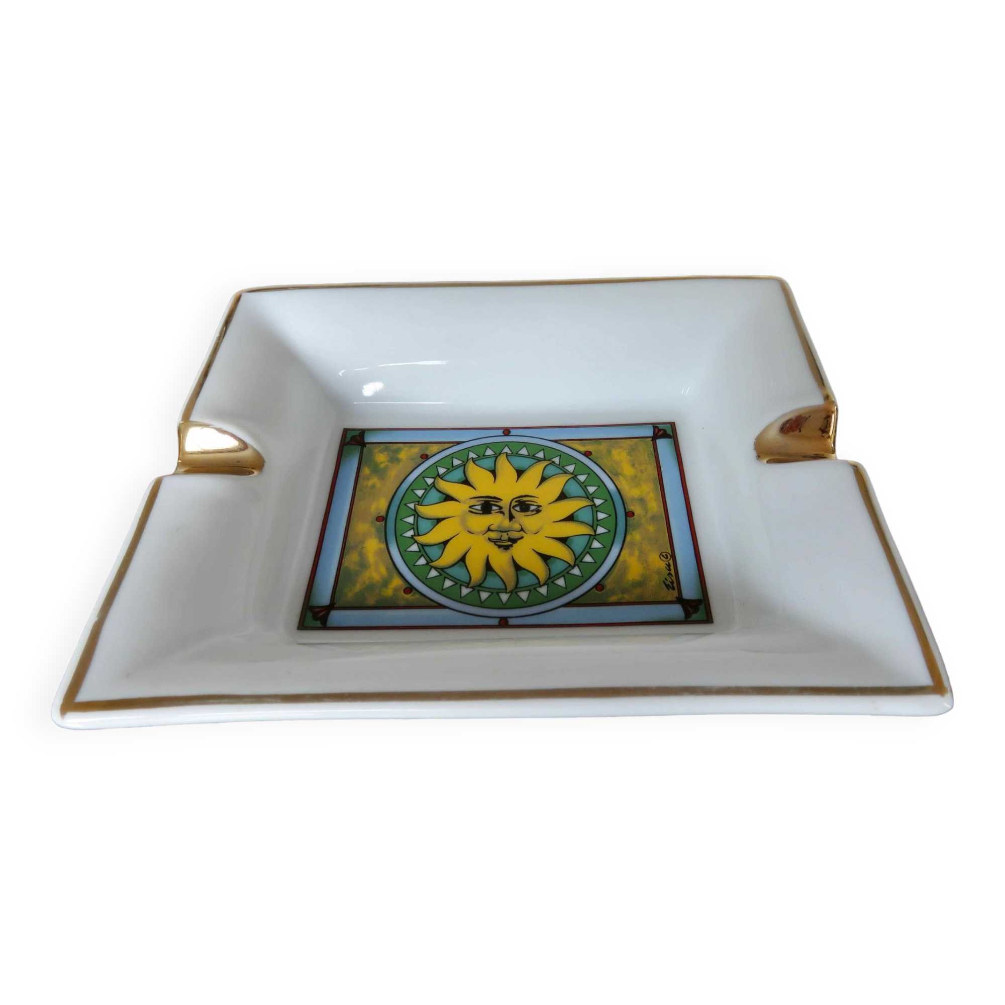 Ashtray "sun" porcelain 80s