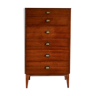 Vintage midcentury teak and brass chest of drawers / tallboy