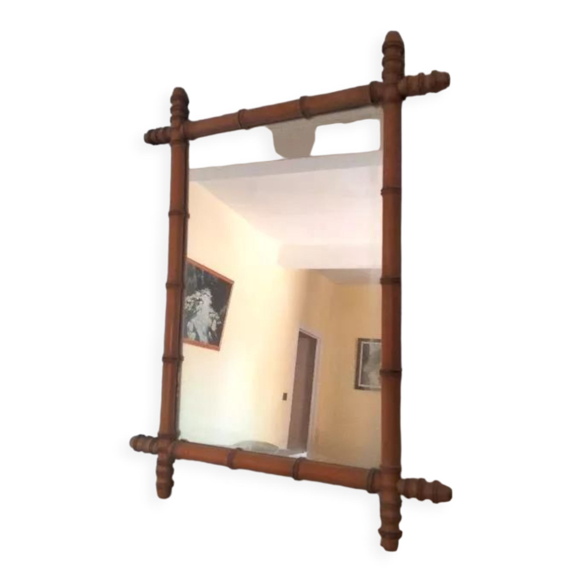 Vintage bamboo mirror