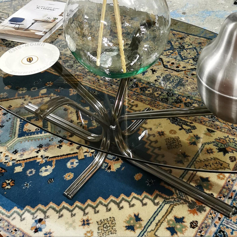 Orange coffee table smoked glass