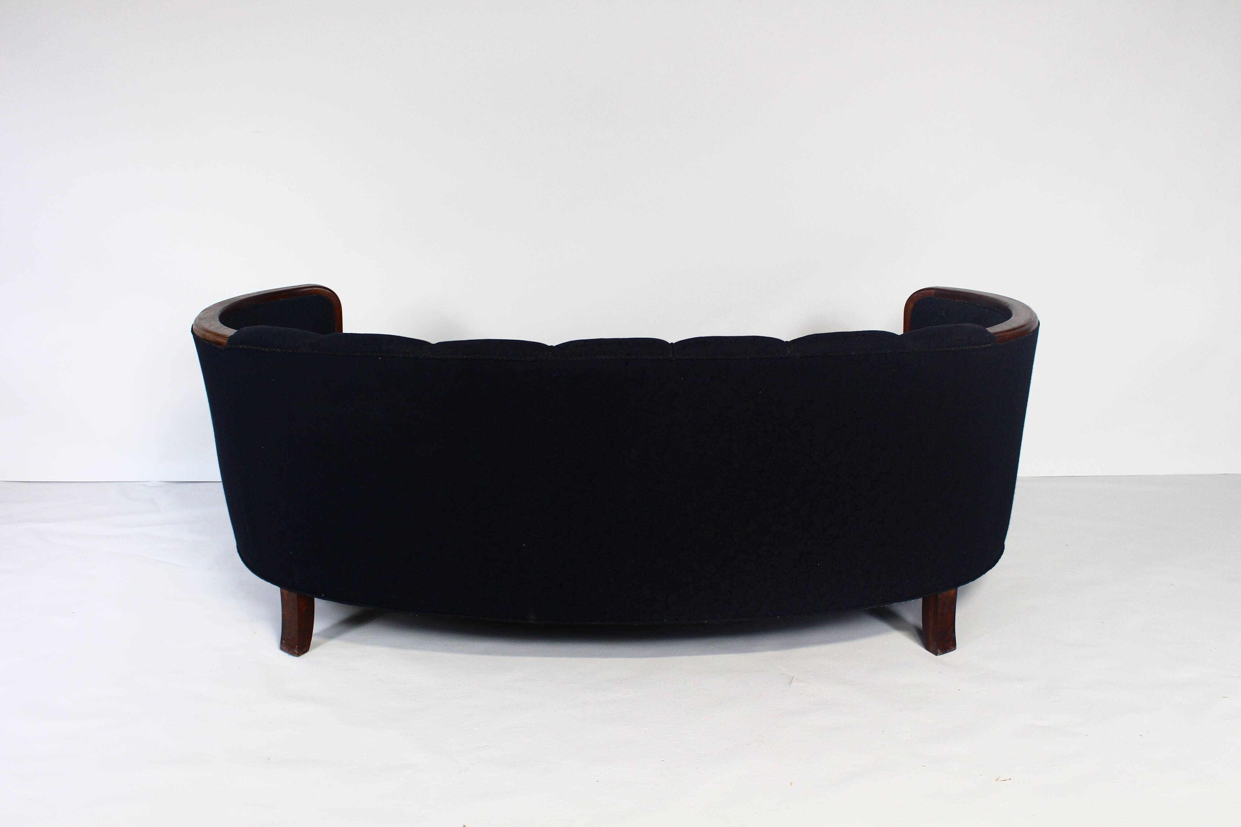 1930s Art Deco Curved Banana Sofa