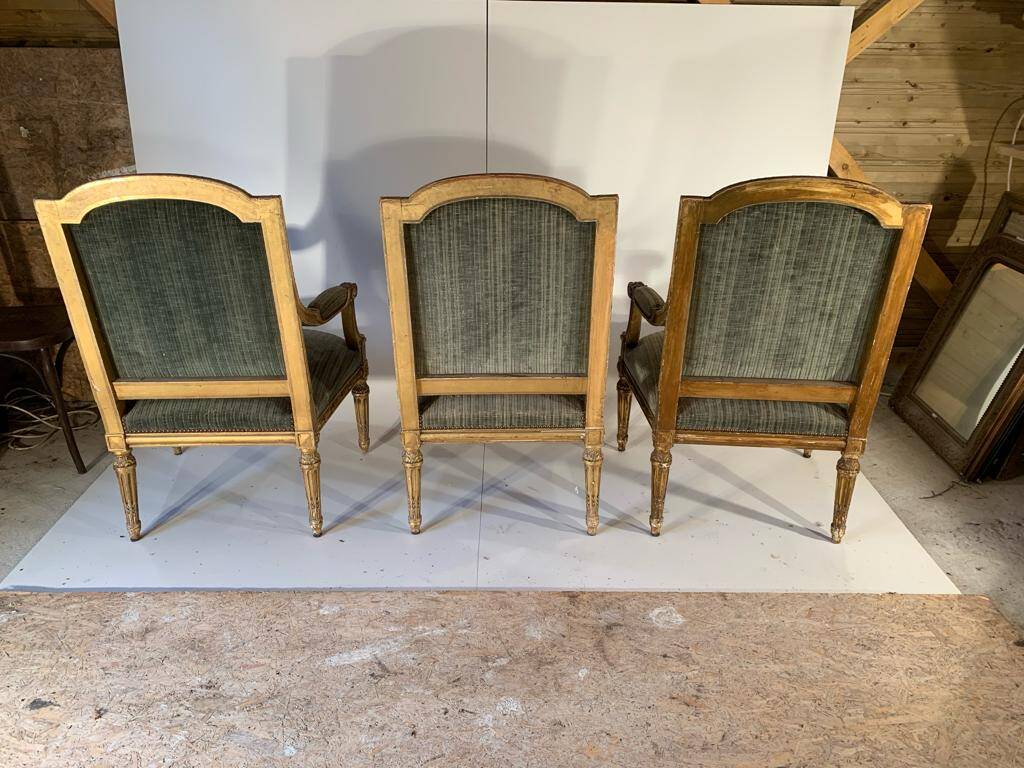 Salon complet: 1 canapé et 3 fauteuils 19ème