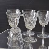 6 digestif glasses from the VMC crystal factory in Reims in good condition.
