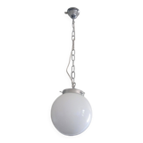 White opaline globe bistro pendant light