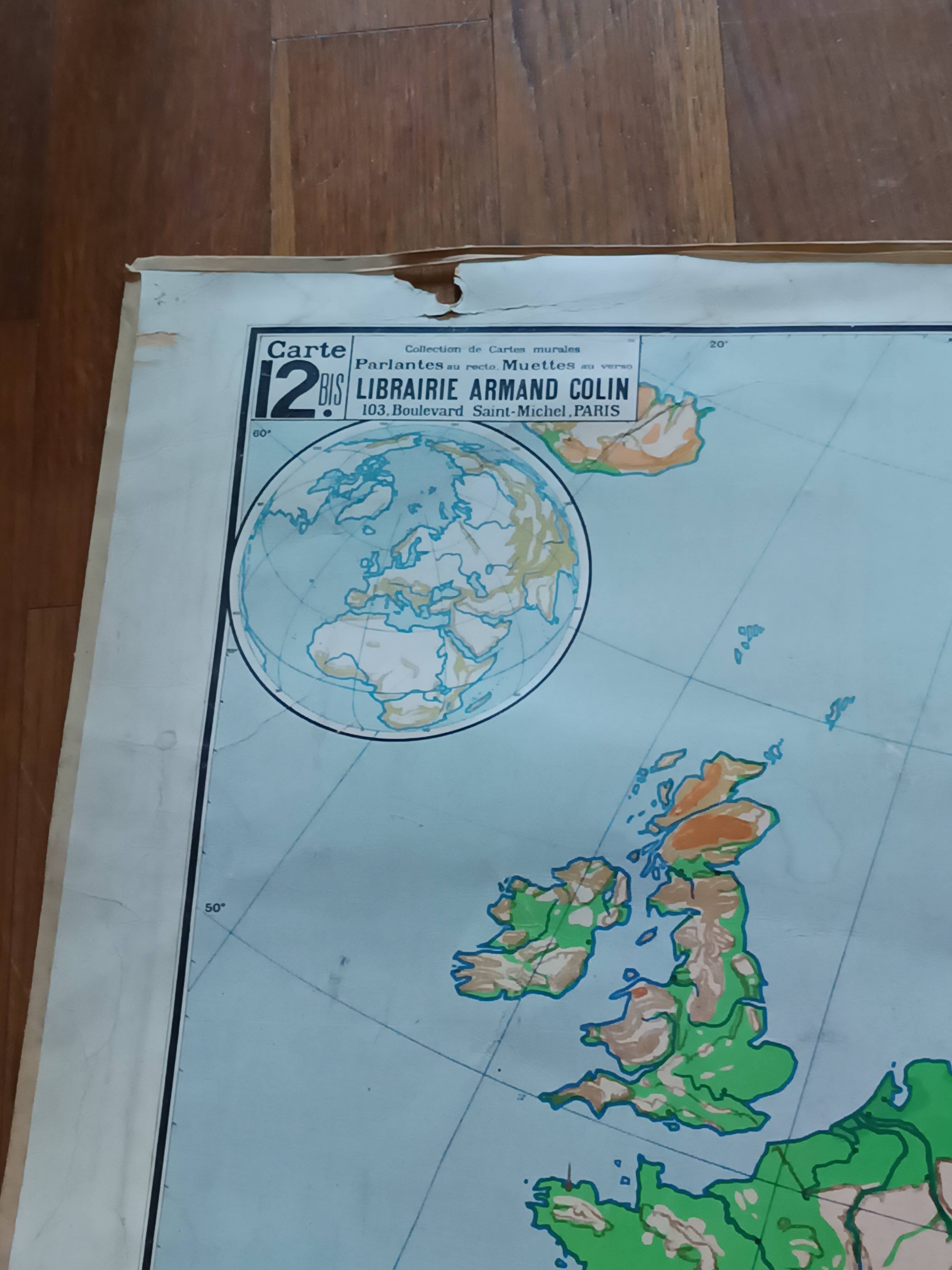 old school map 1950 Paul Vidal Labache n°12