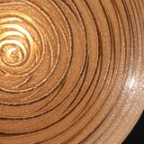 Glashütte Limburg hanging lamp amber glass, 1960s